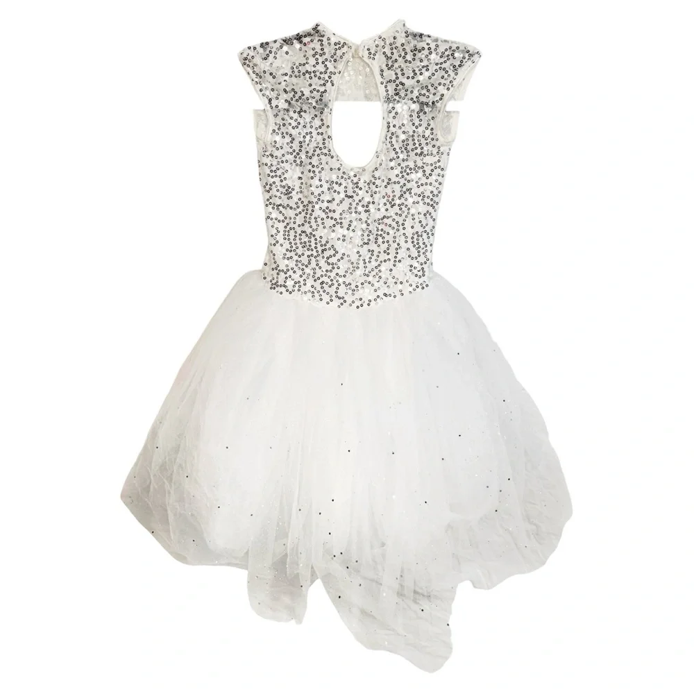 Revolution Dancewear | Silver Bells Sparkling White Lace Ballet Tutu Costume, LC